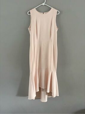 Calvin Klein Pale Pink High-Low Midi Dress